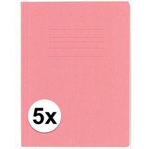 5 stuks opbergmappen folio formaat rood