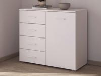 Commode MAKALISKA 1 deur 4 lades wit - thumbnail