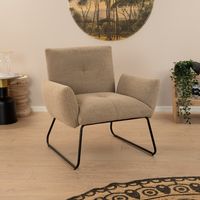 Tower Living Fauteuil Dante Teddy - Lichtbruin - thumbnail