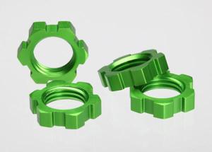 Traxxas - Wheel nuts, splined, 17mm (green-anodized) (4), TRX-5353A (TRX-5353A)