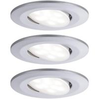 Paulmann Calla LED-inbouwlamp voor badkamer Set van 3 stuks 19.5 W IP65 Chroom (mat)
