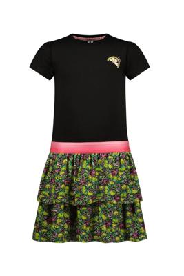 B.Nosy zomer jurk meisjes - zwart - 2-laags - Dunya