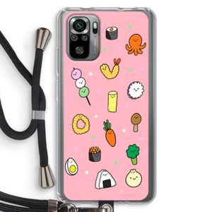 Happy bento friends: Xiaomi Redmi Note 10S Transparant Hoesje met koord