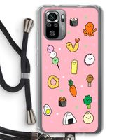 Happy bento friends: Xiaomi Redmi Note 10S Transparant Hoesje met koord