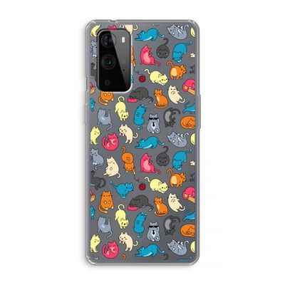 Kleurrijke katten: OnePlus 9 Pro Transparant Hoesje