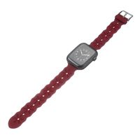 Bandje geschikt voor Apple Watch 38/40MM - Maat L - Sportband - Horlogebandje - Polsband - Kunstleer - Rood