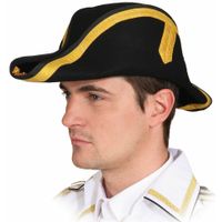 Verkleed hoed Admiraal/kapitein Napoleon - steek zwart - voor volwassenen   - - thumbnail
