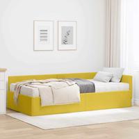 Hoekbedframe met Matras Anders 2 pcs Geel Fluweel
