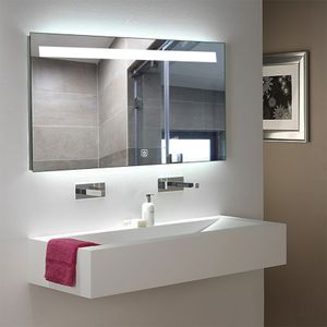 Badkamerspiegel Aruba | 90x70 cm | Rechthoekig | Directe LED verlichting | Touch button | Met verwarming