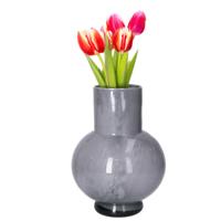 Hakbijl Glass Bloemenvaas Deborah - Donker Grijs - glas - D17 x H22 cm - thumbnail