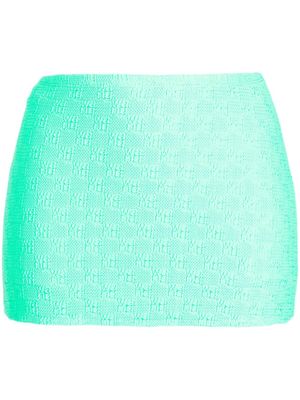 Alexander Wang short en jean à motif monogrammé - Vert
