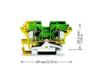 WAGO 284-607 Aardingsklem 10 mm Spanveer Toewijzing: Terre Groen, Geel 25 stuk(s)