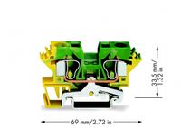 WAGO 284-607 Aardingsklem 10 mm Spanveer Toewijzing: Terre Groen, Geel 25 stuk(s) - thumbnail