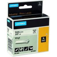 Dymo Rhino Band IND. Vinyl 9 mm x 5.5 m zwart op wit