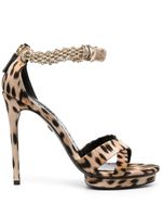 Roberto Cavalli 125mm leopard-print sandals - Tons neutres - thumbnail