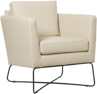 Crème leren moderne design fauteuil Crossover - Toledo Leer Betulla (crème leer)