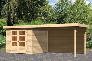 Woodfeeling | Tuinhuis Askola 3,5 met Overkapping 2,8 en Achterwand | Onbehandeld