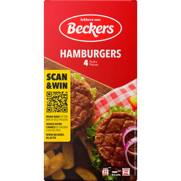 Beckers Hamburgers 4 Stuks bij Jumbo