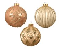 Kerstbal glas d10cm parel a3 - KSD - thumbnail