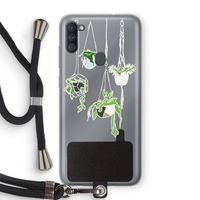 Hang In There: Samsung Galaxy A11 Transparant Hoesje met koord