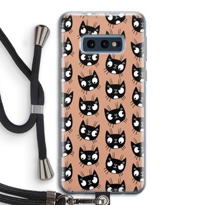 Kat: Samsung Galaxy S10e Transparant Hoesje met koord