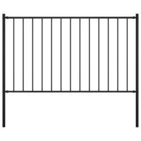 VidaXL Hekpaneel met palen 1,7x1,25 m gepoedercoat staal zwart