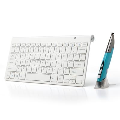 KM-909 2.4 GHz Smart Sylus pen draadloze optische muis + draadloos toetsenbord set (wit)
