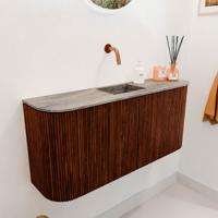 Toiletmeubel Mondiaz Joya Dlux | 93.2 cm | Meubelkleur Ruby | Faye wastafel Oza Wasbak Midden | Zonder kraangat(en)