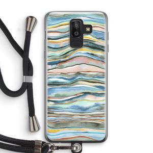 Watercolor Agate: Samsung Galaxy J8 (2018) Transparant Hoesje met koord