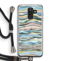 Watercolor Agate: Samsung Galaxy J8 (2018) Transparant Hoesje met koord