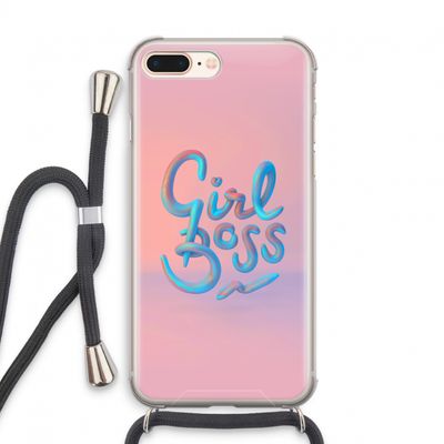 Girl boss: iPhone 8 Plus Transparant Hoesje met koord