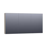 Brauer Impress Deluxe Spiegelkast - 140 cm - met interne en externe Verlichting - 3 Dubbelzijdige Spiegeldeuren - Mat Taupe