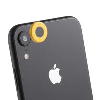 Achterzijde camera lens bescherming ring cover met uitwerp PIN voor iPhone XR (geel) Achterzijde camera lens bescherming ring cover met uitwerp PIN voor iPhone XR (geel)