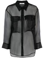 Dorothee Schumacher blouse en soie à effet de transparence - Noir