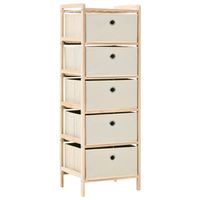 The Living Store Opslagmeubel - Opbergrek met 5 Manden - 32 x 26 x 93 cm - Beige - thumbnail