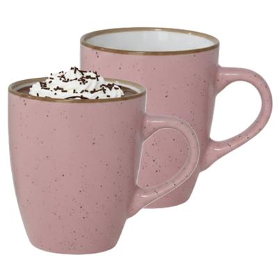 Gerimport Koffie / thee mok Sweets - 2x stuks - roze - 350 ml - keramiek