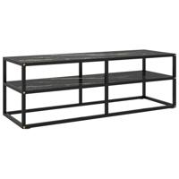 Tv-meubel met zwart marmerglas 120x40x40 cm zwart