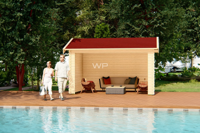 Woodpro Rheder Overkapping 400x300 cm 28 mm vuren blank- Zadeldak- Onbehandeld vurenhout- Woodpro