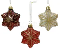 Kerstornament Bloem Glas Assorti 1st Kerstornament Bloem Glas Assorti 1st