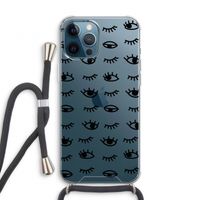 Eye pattern #2: iPhone 12 Pro Transparant Hoesje met koord Eye pattern #2: iPhone 12 Pro Transparant Hoesje met koord