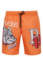 Philipp Plein short de bain à logo imprimé - Orange