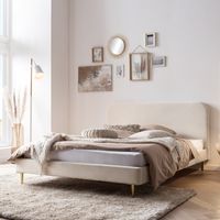 Artistiq Bed Federico Velvet, 180 x 200cm - beige - thumbnail