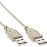 Kabel Inline USB-A 2.0 M-M 2 meter beige - thumbnail