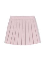 Thom Browne Kids jupe plissée en laine vierge à patch logo - Rose - thumbnail