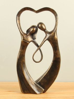 Beeldje brons Lovers, 17 cm