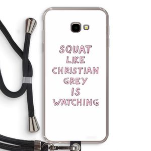 Christian Grey: Samsung Galaxy J4 Plus Transparant Hoesje met koord