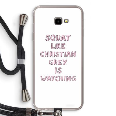 Christian Grey: Samsung Galaxy J4 Plus Transparant Hoesje met koord