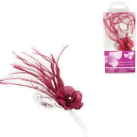 Corsage kunstbloem bordeaux 14 cm | 24 stuks