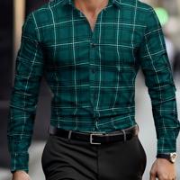 Bon&Bon Homme Men's Plaid Print Long Sleeve Shirt - Pink Regular Fit Multicolor-5 / XXL