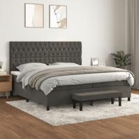 Boxspring met matras fluweel donkergrijs 200x200 cm